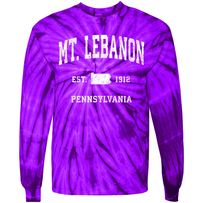 Mt. Lebanon Pennsylvania Pa Vintage Athletic Sports Tie-Dye Long Sleeve Shirt