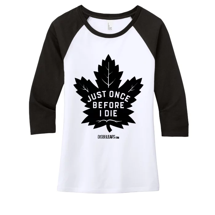 Maple Leafs &Quot;Just Once&quot; Dark Women's Tri-Blend 3/4-Sleeve Raglan Shirt