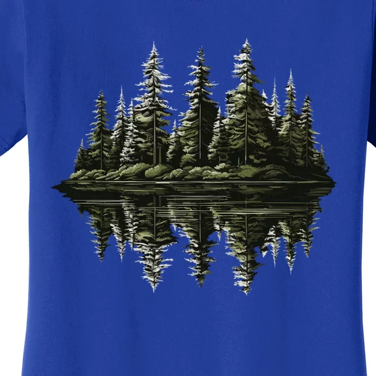 Mountain Landscape Reflection Forest Trees Outdoor Wildlife Gift Women's T-Shirt