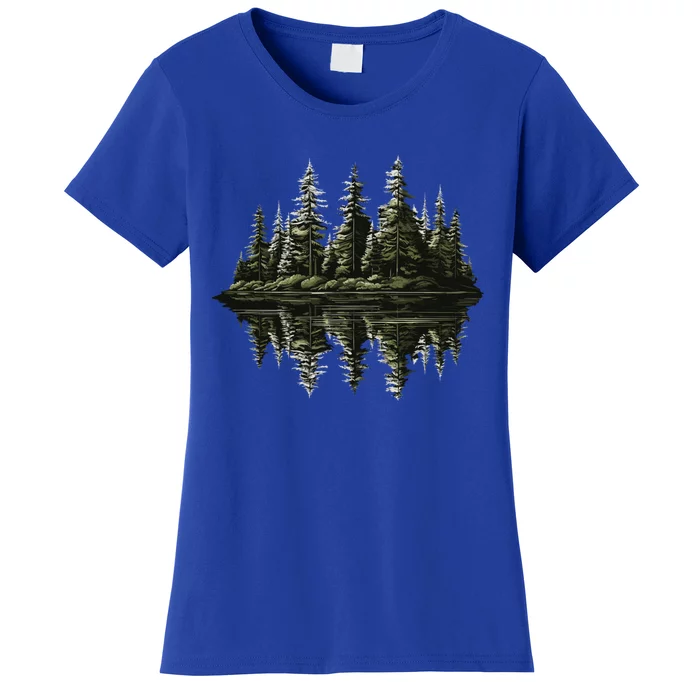 Mountain Landscape Reflection Forest Trees Outdoor Wildlife Gift Women's T-Shirt