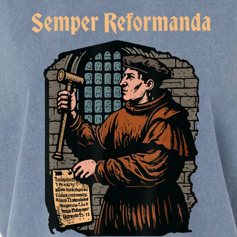 Martin Luther Reformation Semper Reformanda Christian Garment-Dyed Women's Muscle Tee