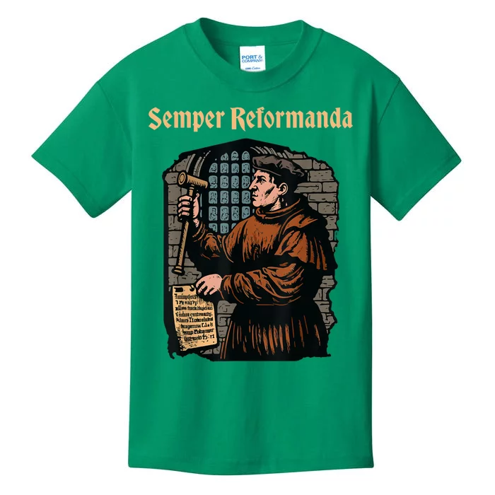 Martin Luther Reformation Semper Reformanda Christian Kids T-Shirt