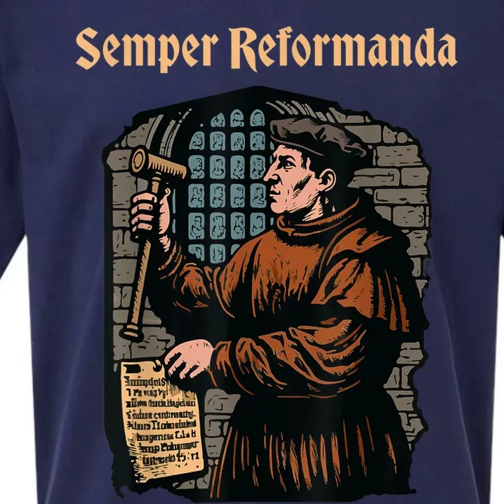 Martin Luther Reformation Semper Reformanda Christian Sueded Cloud Jersey T-Shirt