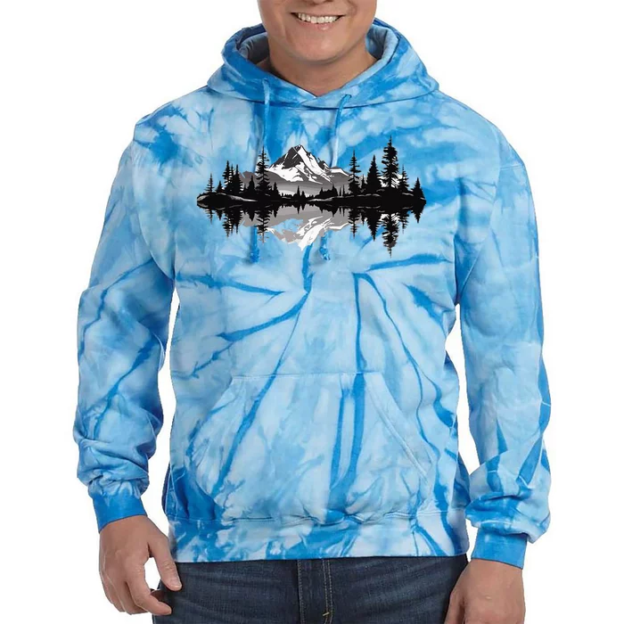 Mountain Landscape Reflection Forest Trees Outdoor Wildlife Tie Dye Hoodie