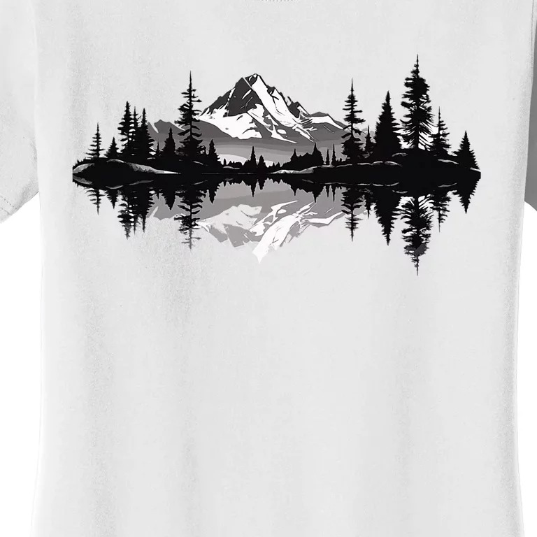 Mountain Landscape Reflection Forest Trees Outdoor Wildlife Women's T-Shirt