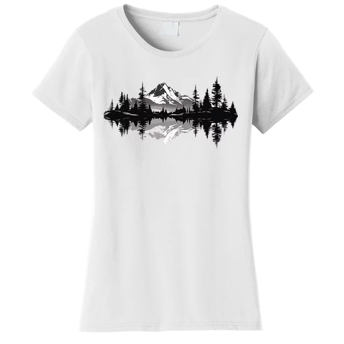 Mountain Landscape Reflection Forest Trees Outdoor Wildlife Women's T-Shirt