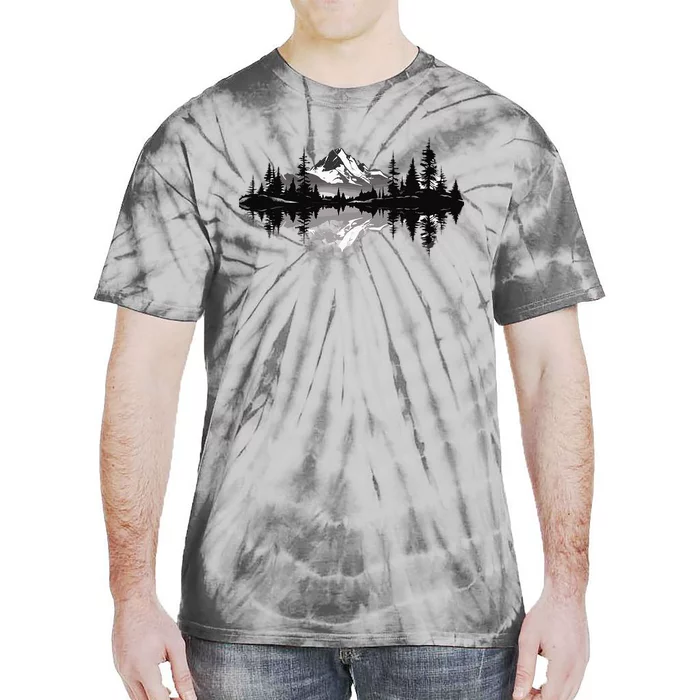 Mountain Landscape Reflection Forest Trees Outdoor Wildlife Tie-Dye T-Shirt