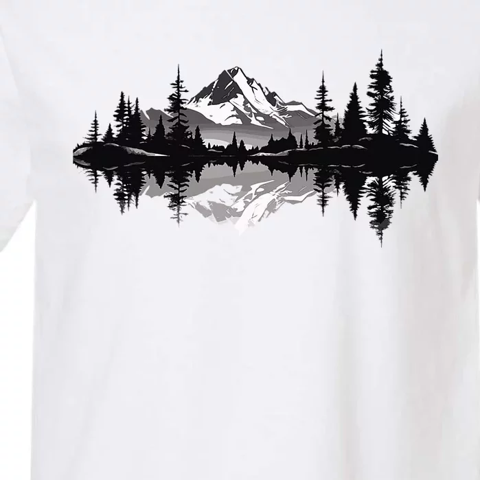 Mountain Landscape Reflection Forest Trees Outdoor Wildlife Garment-Dyed Heavyweight T-Shirt