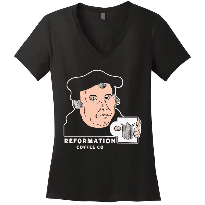 Martin Luther Reformation Coffee Co Women's V-Neck T-Shirt