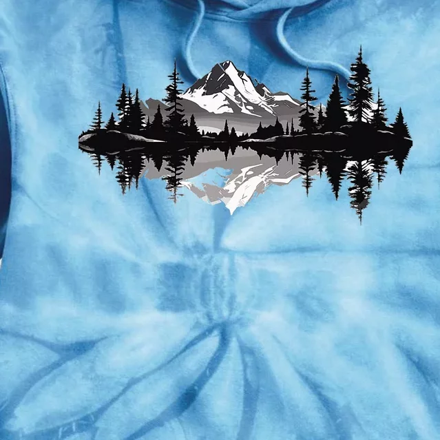 Mountain Landscape Reflection Forest Trees Outdoor Wildlife Tie Dye Hoodie