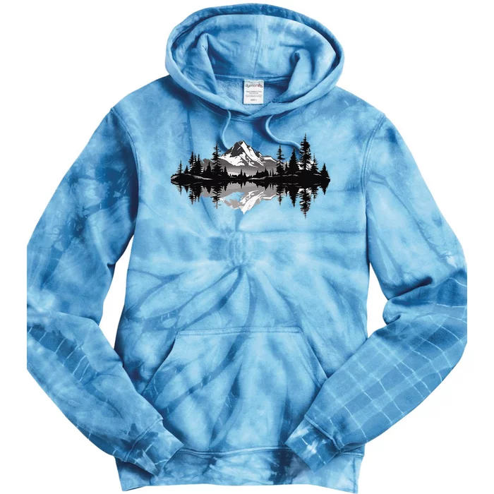 Mountain Landscape Reflection Forest Trees Outdoor Wildlife Tie Dye Hoodie