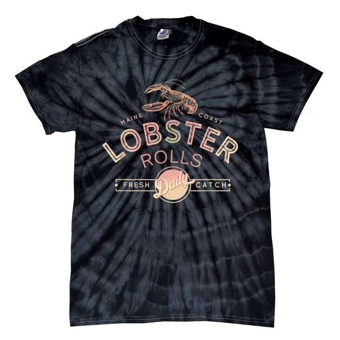 Maine Lobster Roll Vintage Distressed Sea Life Tie-Dye T-Shirt