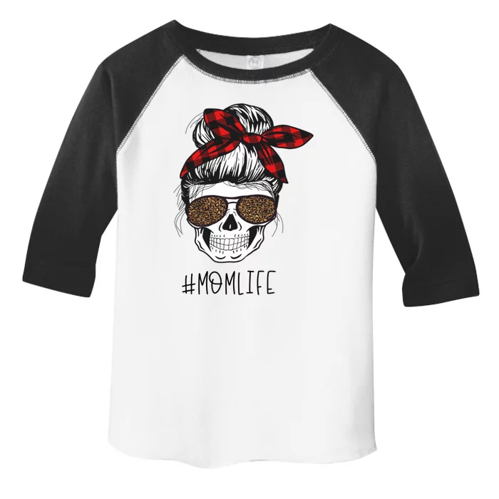 Mom Life Skeleton Buffalo Plaid Bandana Leopard Mama Design Meaningful Gift Toddler Fine Jersey T-Shirt