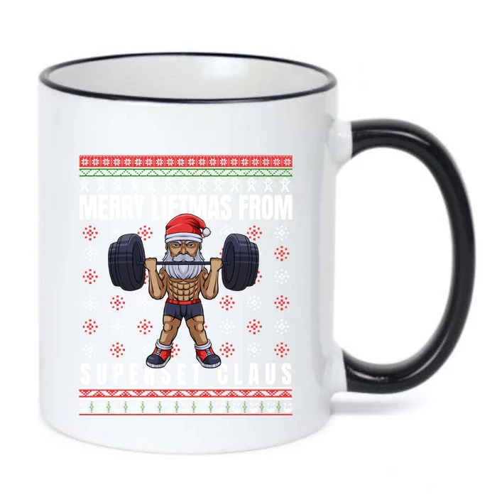 Merry Liftmas Superset Claus For Gym Ugly Christmas Funny Gift Black Color Changing Mug