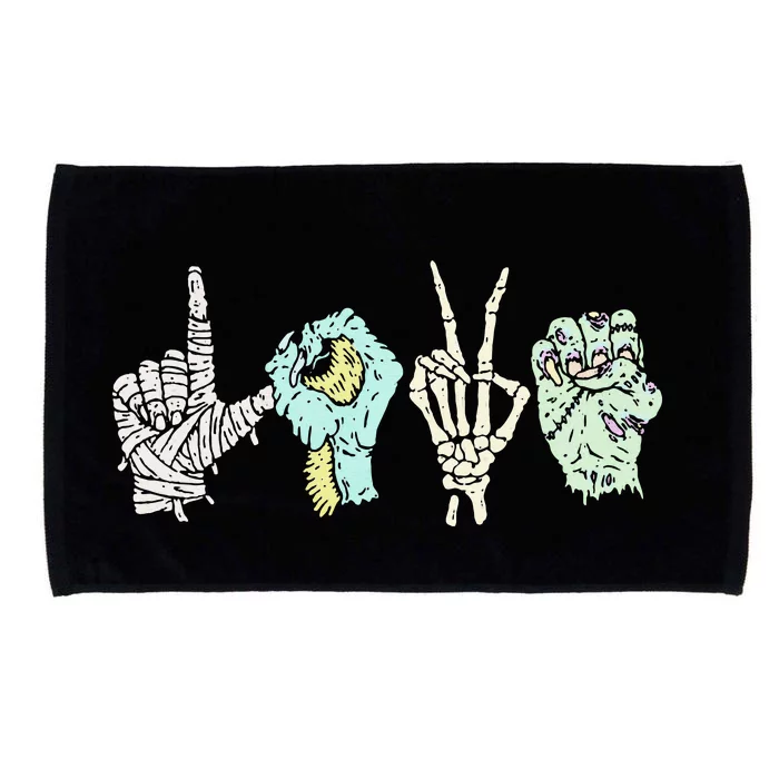 Monster Love Sign Language Microfiber Hand Towel