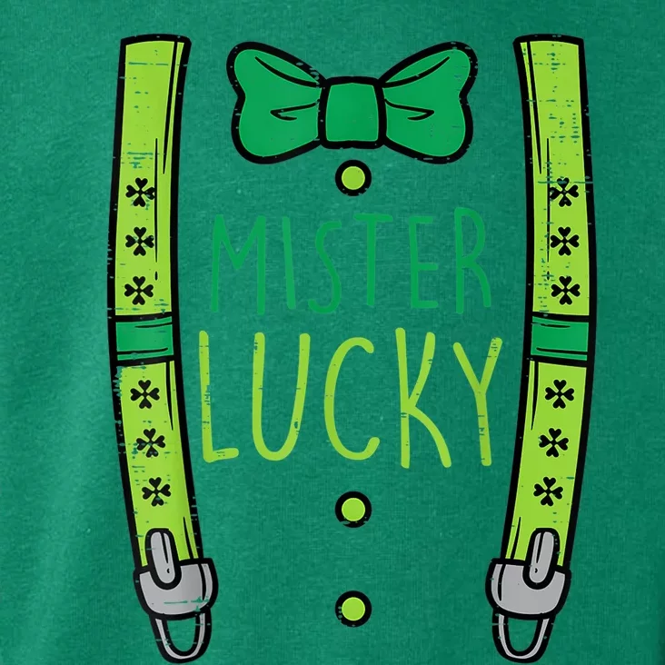 Mister Lucky Suspenders Happy St Patrick's Day Boys Toddlers Toddler Hoodie