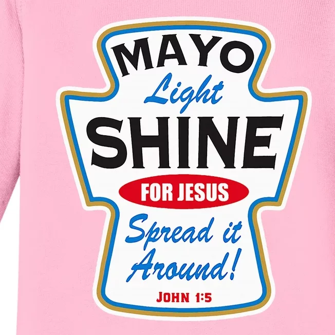 Mayo Light Shine Funny Christian Baby Long Sleeve Bodysuit