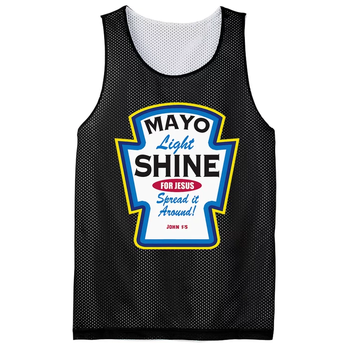 Mayo Light Shine Funny Christian Parody Mesh Reversible Basketball Jersey Tank