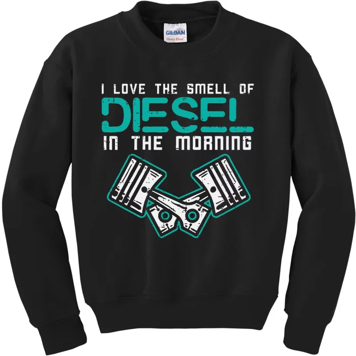 Mechanic Love Smell Of Diesel In Morning Kids Sweatshirt