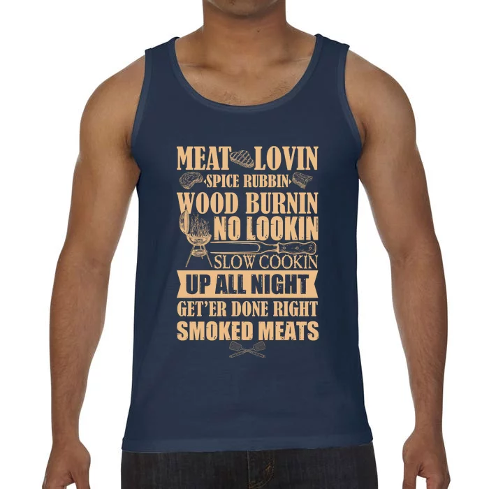 Meat Lovin Spice Rubbin Wood Burnin No Lookin Slow Cookin Smoked Meats Comfort Colors® Tank Top