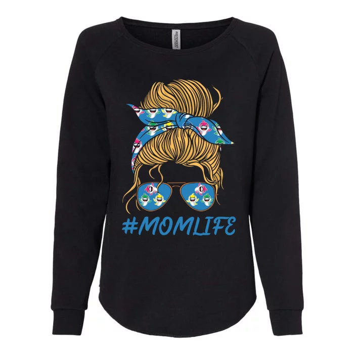 Mom Life Shark Sunglasses Shark Print Bandana Gift Womens California Wash Sweatshirt