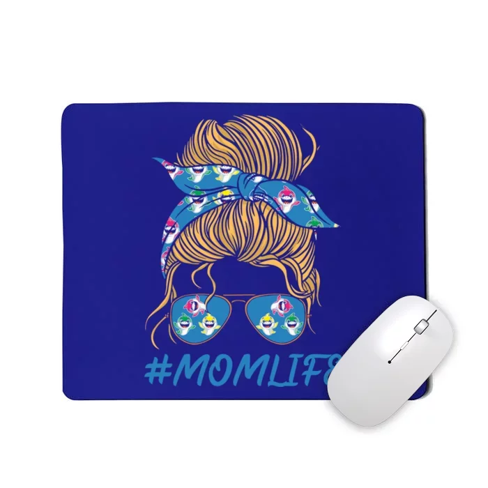 Mom Life Shark Sunglasses Shark Print Bandana Gift Mousepad