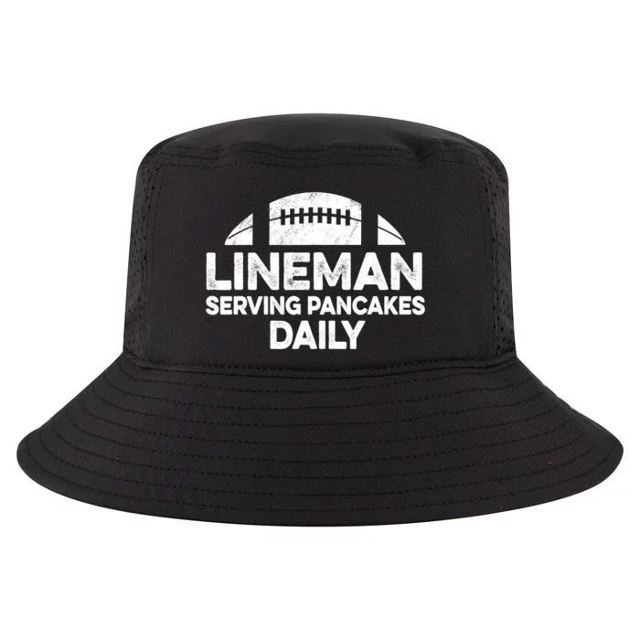 Mens Lineman Serving Pancakes Daily Football Offensive Lineman TShirt Cool Comfort Performance Bucket Hat