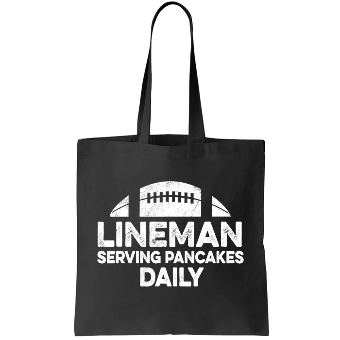 Mens Lineman Serving Pancakes Daily Football Offensive Lineman TShirt Tote Bag