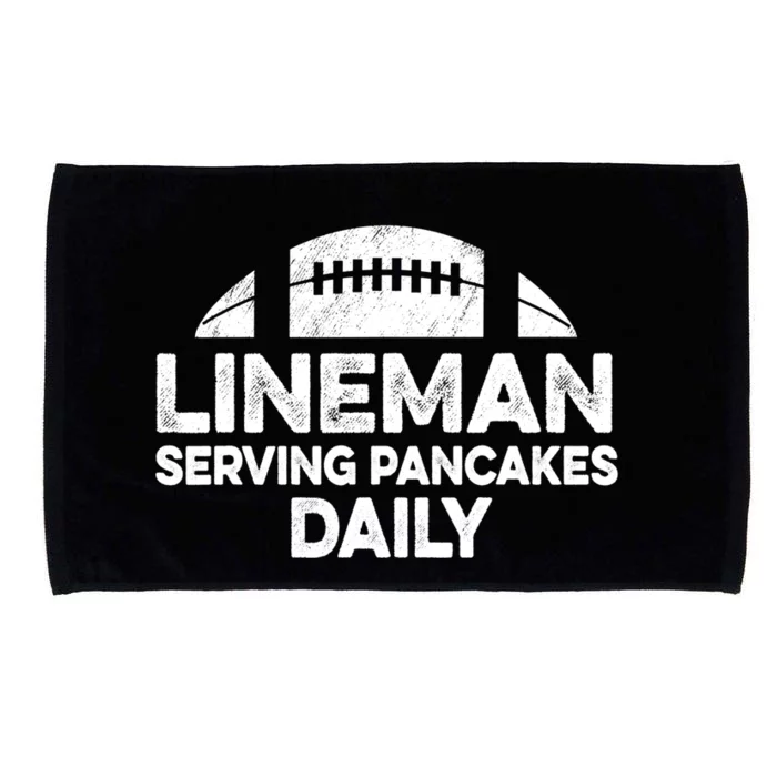 Mens Lineman Serving Pancakes Daily Football Offensive Lineman TShirt Microfiber Hand Towel