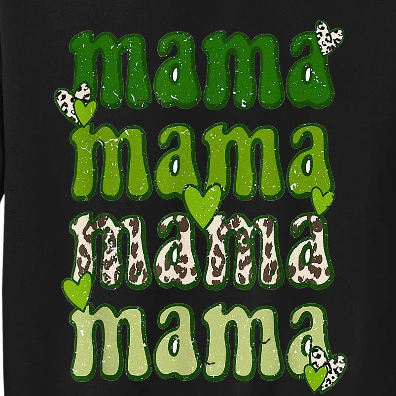 Mama Leopard St Patrick's Day Mama and Mini Cute Irish Tall Sweatshirt