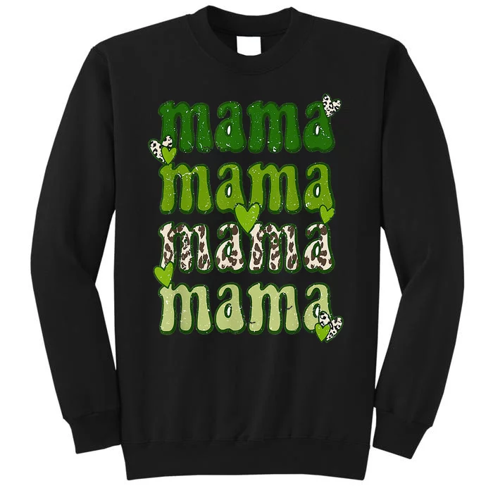 Mama Leopard St Patrick's Day Mama and Mini Cute Irish Tall Sweatshirt