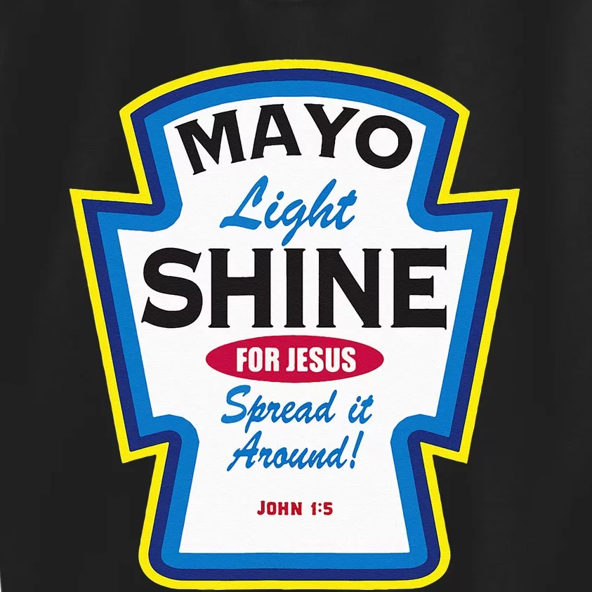 Mayo Light Shine Funny Christian Parody Kids Sweatshirt