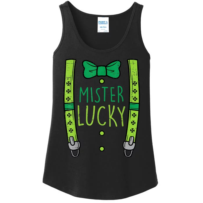 Mister Lucky Suspenders St Patricks Day Boys s Toddlers Ladies Essential Tank