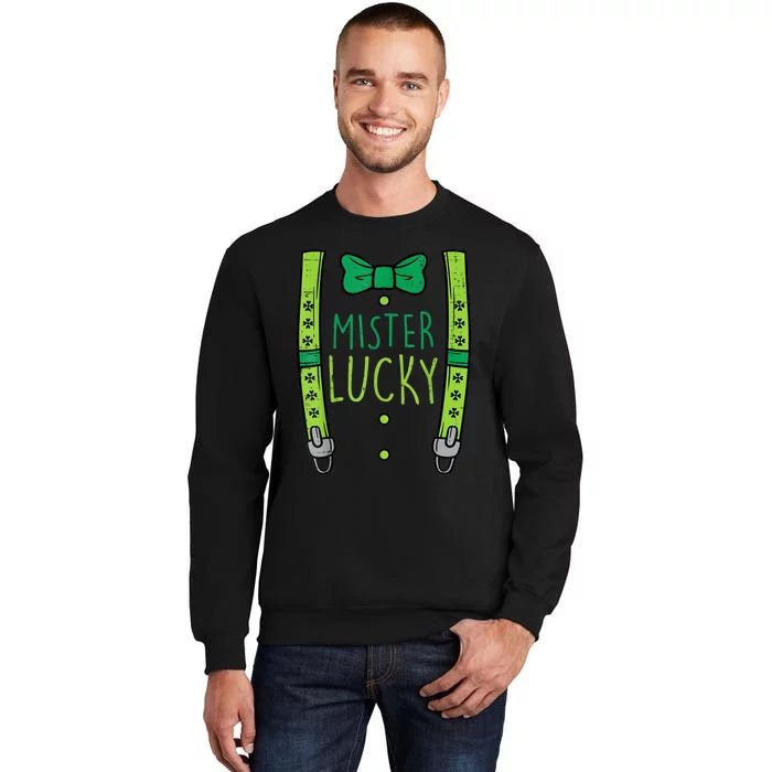 Mister Lucky Suspenders St Patricks Day Boys s Toddlers Tall Sweatshirt