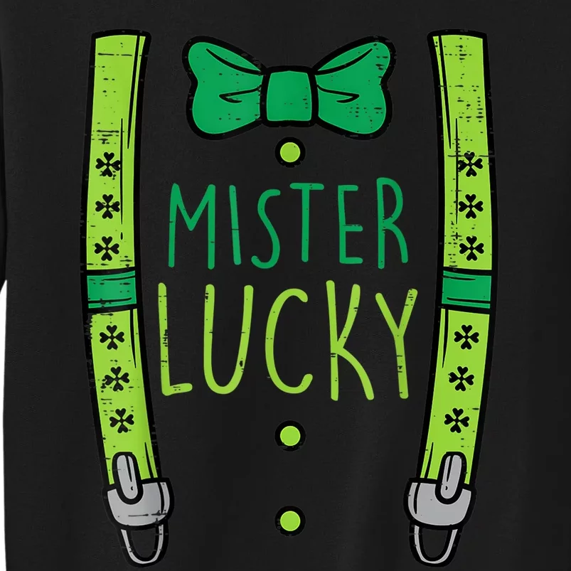 Mister Lucky Suspenders St Patricks Day Boys s Toddlers Tall Sweatshirt