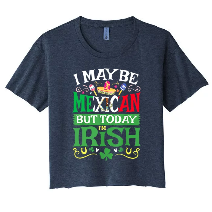 Mexican Latino St Saint Patricks Day Beer Shamrock Gift Women's Crop Top Tee