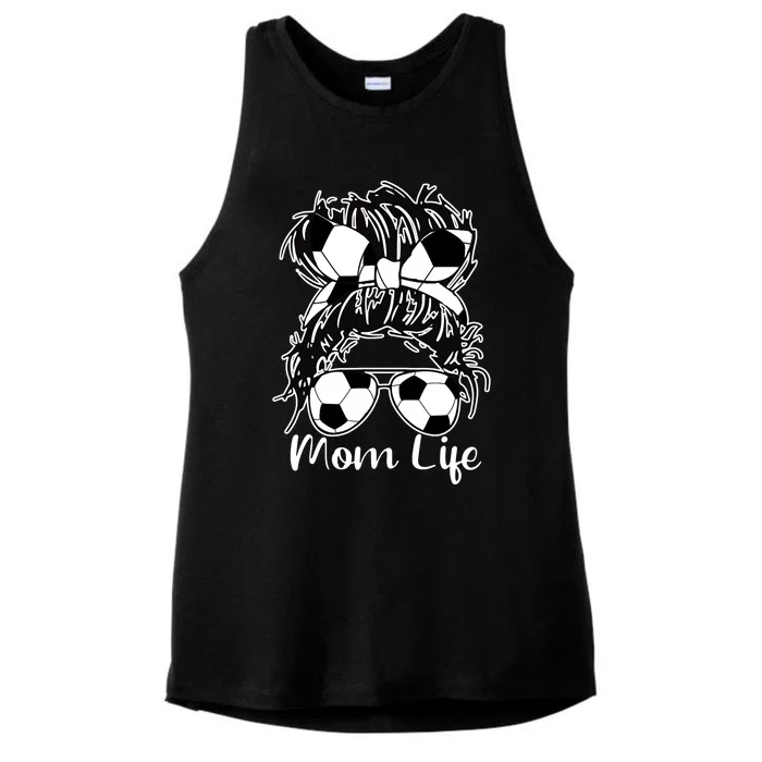 Mom Life Soccer Mom Ladies Tri-Blend Wicking Tank