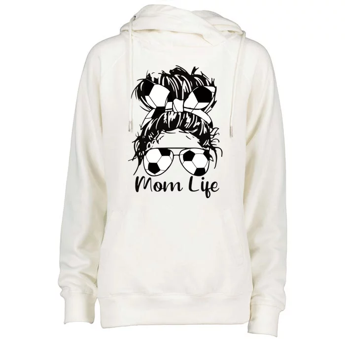 Mom Life Soccer Mom Womens Funnel Neck Pullover Hood