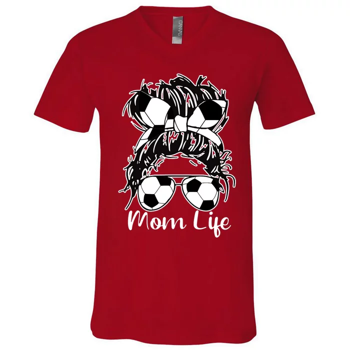 Mom Life Soccer Mom V-Neck T-Shirt