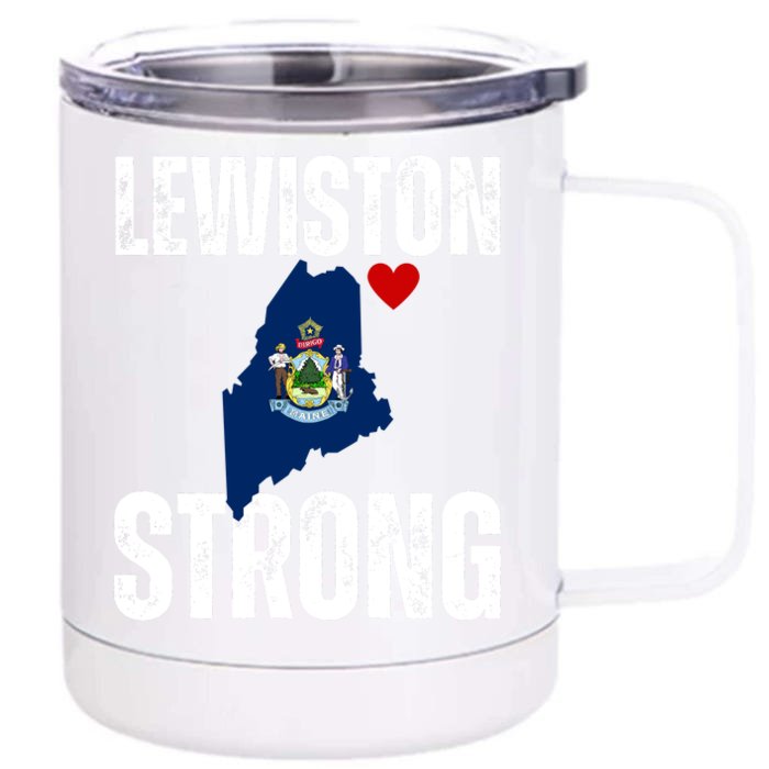 Maine Lewiston Strong Front & Back 12oz Stainless Steel Tumbler Cup