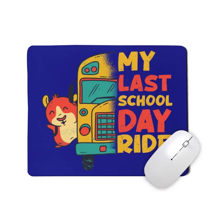 My Last School Day Ride Funny Schools Out Summer Guinea Pig Funny Gift Mousepad