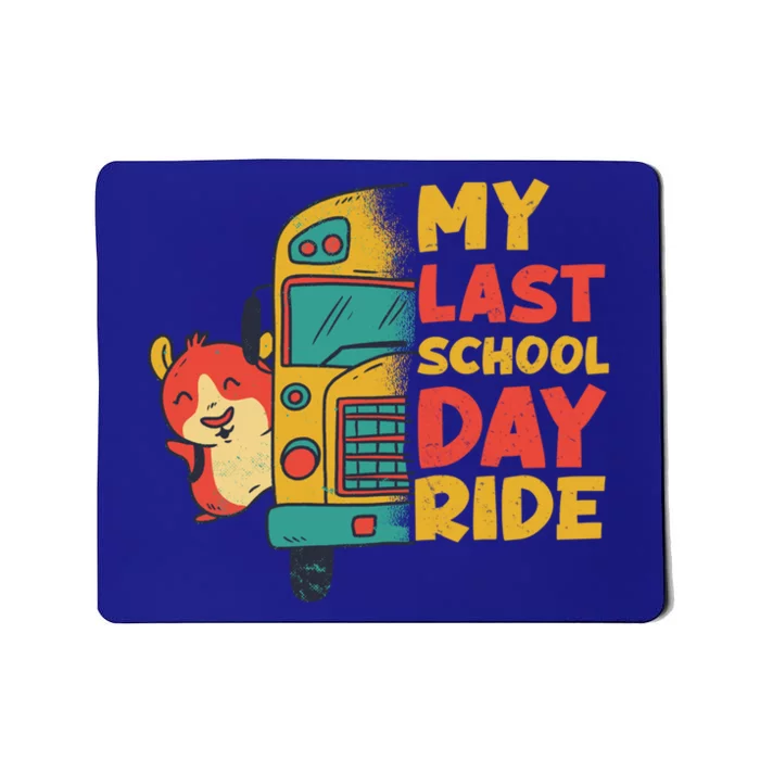 My Last School Day Ride Funny Schools Out Summer Guinea Pig Funny Gift Mousepad