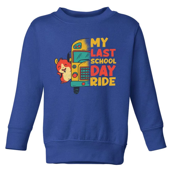 My Last School Day Ride Funny Schools Out Summer Guinea Pig Funny Gift Toddler Sweatshirt