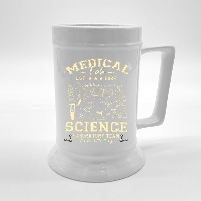 Medical Lab Science Team Est 2024 Front & Back Beer Stein