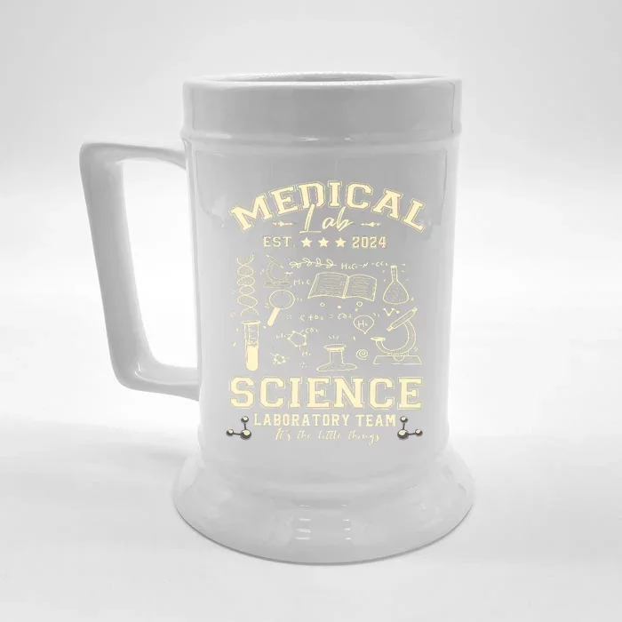 Medical Lab Science Team Est 2024 Front & Back Beer Stein