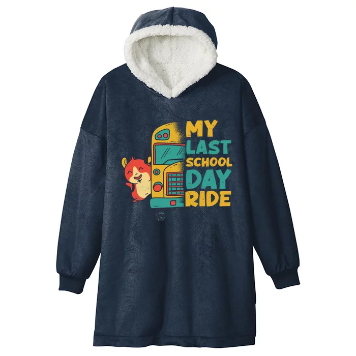 My Last School Day Ride Funny Schools Out Summer Guinea Pig Meaningful Gift Hooded Wearable Blanket