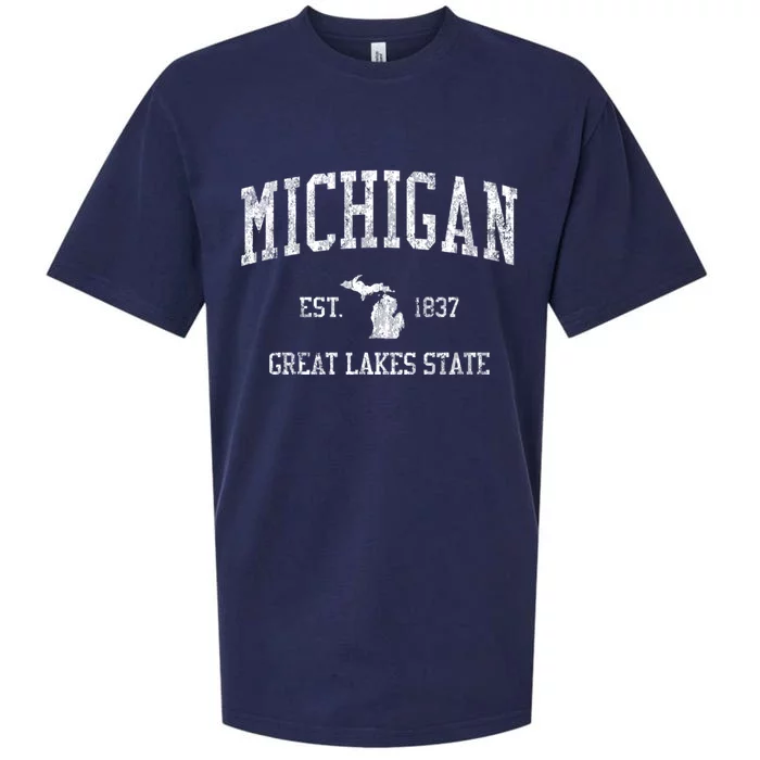 Michigan Long Sleeve Vintage Sports Sueded Cloud Jersey T-Shirt