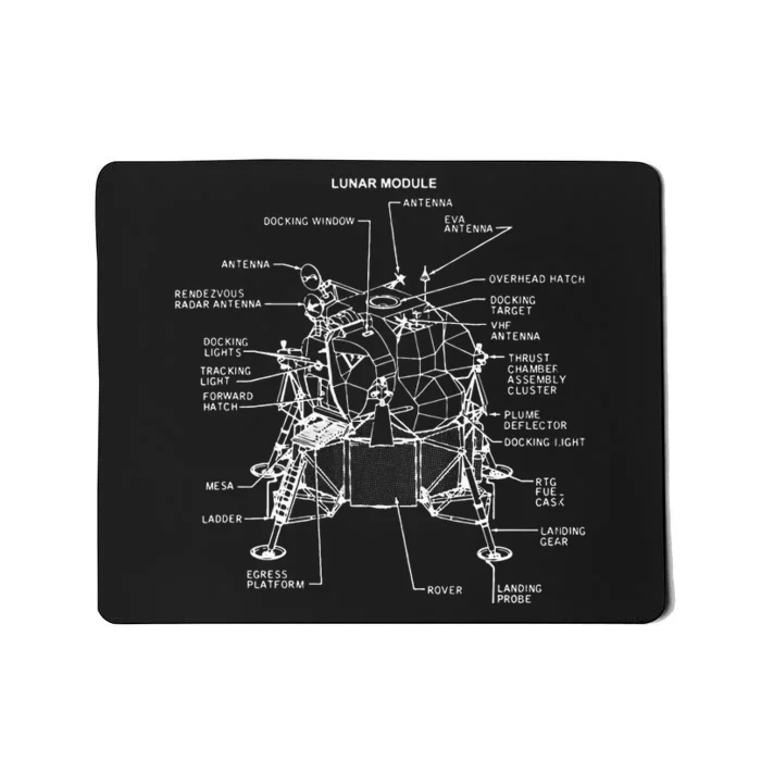 Moon Lander Saturn V Apollo Space Race Design for Astronomy Mousepad