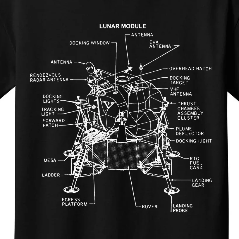 Moon Lander Saturn V Apollo Space Race Design for Astronomy Kids T-Shirt