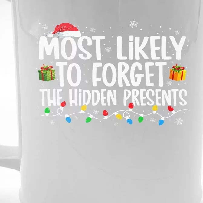 Most Likely To Forget The Hidden Presents Family Xmas Front & Back Beer Stein